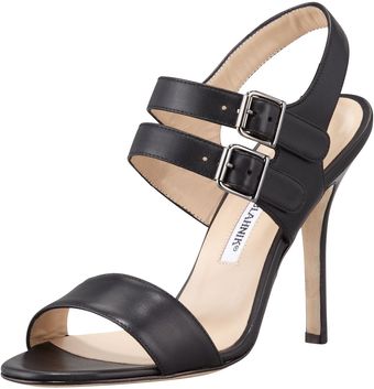 Manolo Blahnik Ta Doublebuckle Sandals - Lyst