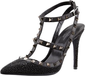 Valentino Rockstud Strass Studded Slingback - Lyst