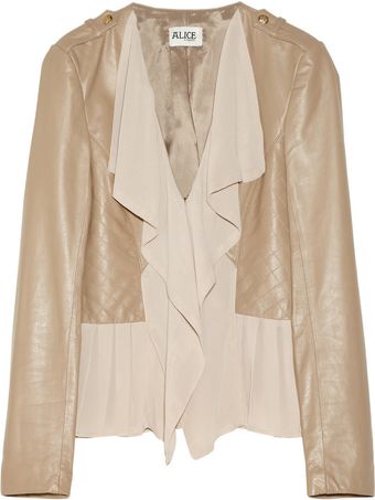 Alice By Temperley Alexander Leather and Georgette Jacket - Lyst