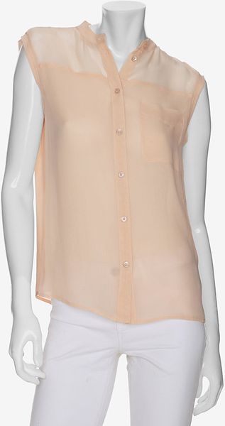 Equipment Exclusive Diem Raw Edge Sleeveless Blouse - Lyst