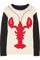 Tibi Lobster Intarsia Cotton Sweater
