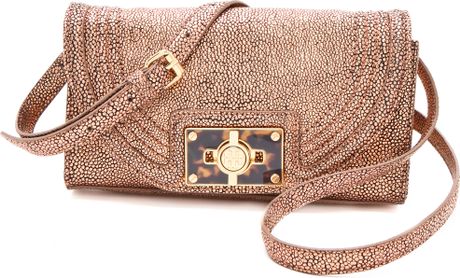 tory burch clutch with gold chain