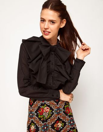 ASOS Collection Asos Shirt with Dramatic Collar and Bow - Lyst