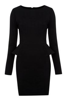 Ax Paris Long Sleeve Peplum Dress - Lyst