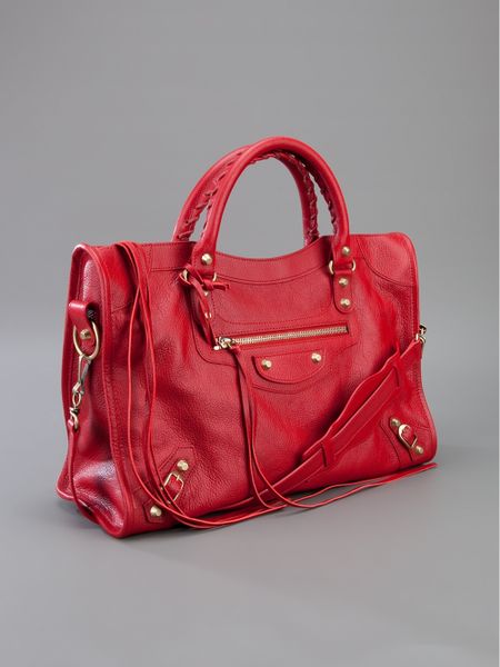 balenciaga classic city bag red