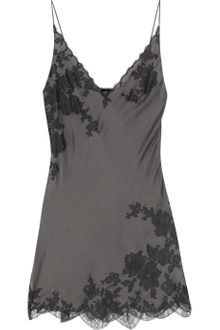 Carine Gilson Lace Appliquéd Silk Satin Chemise - Lyst