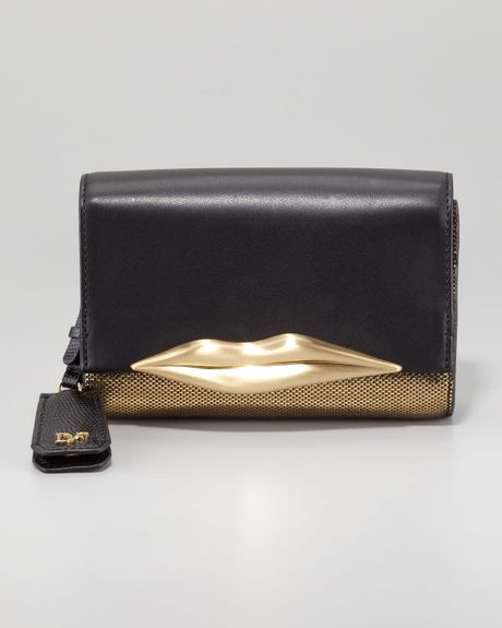 dvf gold clutch