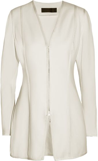 Donna Karan New York Twill Trimmed Stretch Jersey Jacket - Lyst