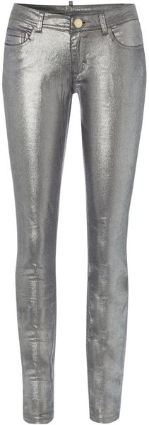 Jane Norman Metallic Skinny Jeans - Lyst