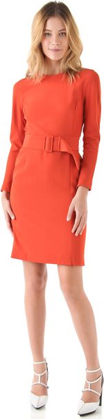 3.1 Phillip Lim Belted Long Sleeve Dress - Lyst