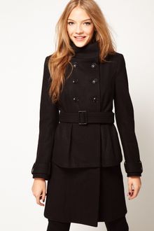 ASOS Collection Asos Peplum Coat with Belt - Lyst
