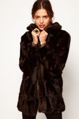 ASOS Collection Asos Premium Chevron Fur Coat