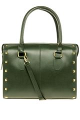 Asos Leather Studded Bowler Bag