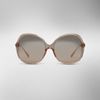 Burberry Round Frame Acetate Sunglasses in Beige (nude) - Lyst
