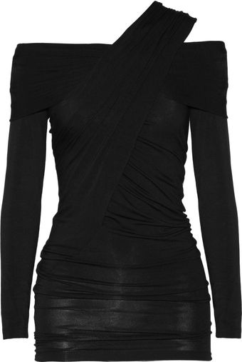 Donna Karan New York Draped Jersey Top - Lyst