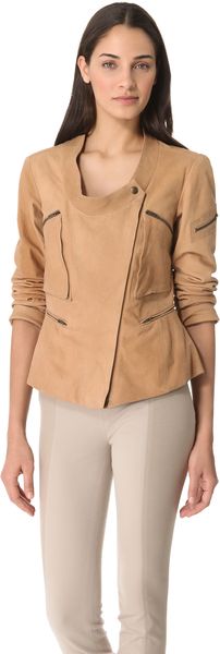 Donna Karan New York Collarless Asymmetrical Zip Jacket - Lyst