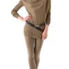 Donna Karan New York Long Sleeve Sweater in Khaki - Lyst