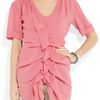 Donna Karan New York Ruched Stretch Silk Chiffon Top in Pink (rose) - Lyst
