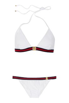 Gucci Stripe Trimmed Triangle Bikini - Lyst