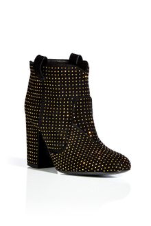 Laurence Dacade Black Suede Ankle Boots with Allover Goldtoned Studding - Lyst