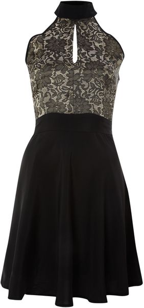 Pussycat Halter Neck Jacquard Dress - Lyst