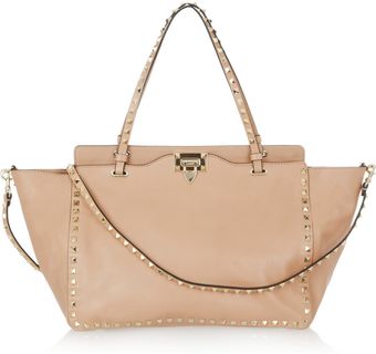 Valentino The Rockstud Leather Tote - Lyst