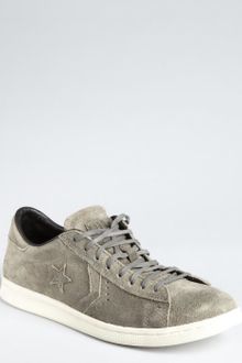 Converse Grey Suede Pro Oxford Sneakers - Lyst