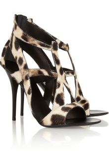 Giuseppe Zanotti Leopardprint Calf Hair Sandals - Lyst