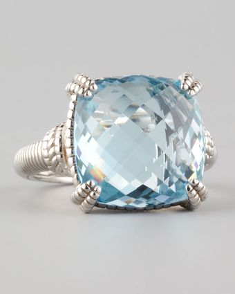 Judith Ripka Cushion-Cut Blue Topaz Ring - Lyst