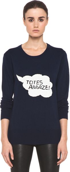Markus Lupfer Totes Amaze Sequin Jumper in Navy - Lyst