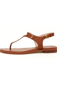 Michael Kors Logoplate Leather Thong Sandal - Lyst