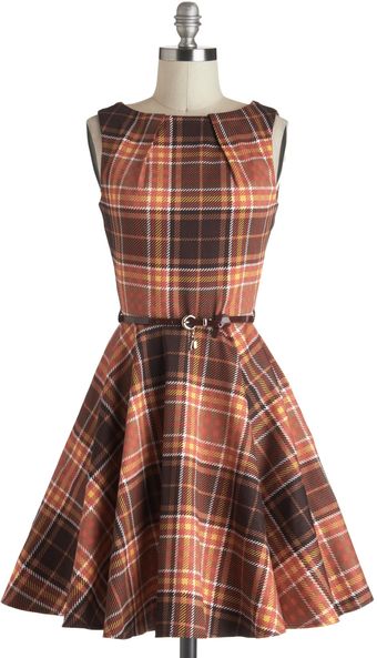 ModCloth Luck Be A Lady Dress in Autumn Plaid - Lyst