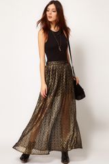 River Island Chelsea Girl Metallic Lace Maxi Skirt