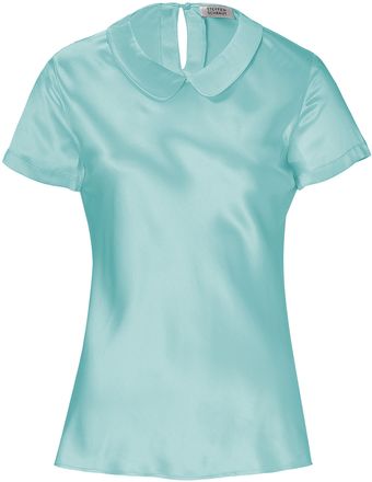 Steffen Schraut Water Mint Audrey Silksatin Top - Lyst
