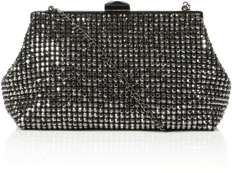 black and diamante clutch bag