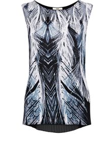 Oasis Feather Print Pleat Back Top - Lyst