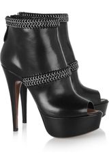 Alaïa Chaintrimmed Leather Boots