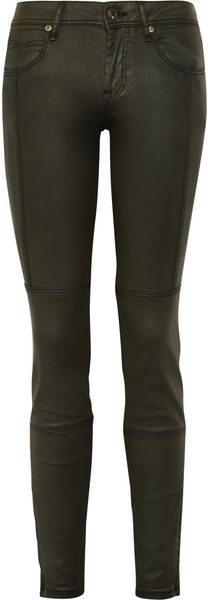 Burberry Brit Coated Mid Rise Skinny Jeans - Lyst