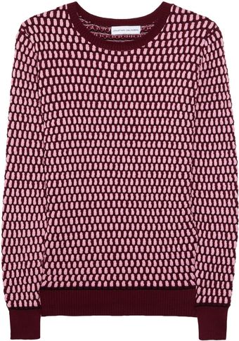 Jonathan Saunders Oval Waffle-knit Cotton Sweater - Lyst