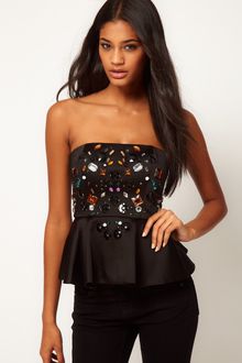 ASOS Collection Asos Corset Top with Jewel Embellishment - Lyst