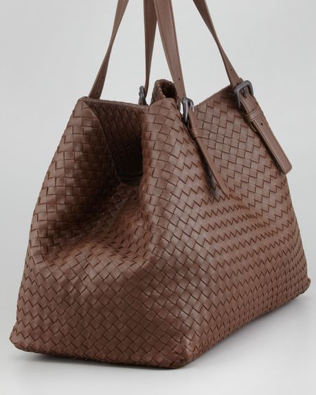 Bottega Veneta Woven Leather Large Tote Bag Brown In Brown Lyst