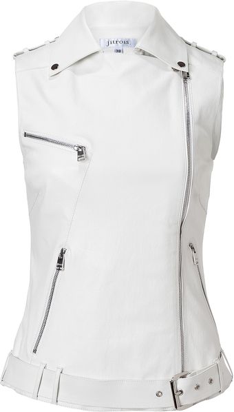 Jitrois White Lambskin Rider Vest - Lyst