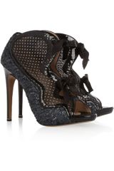 Nicholas Kirkwood Sequined Mesh and Patentleather Pumps