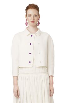Oscar de la Renta Cropped Cashgora Jacket - Lyst