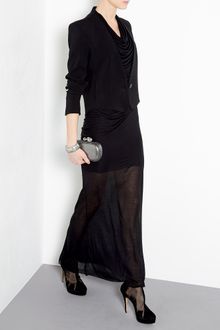Helmut Lang Black Slack Jersey Cowl Neck Maxi Dress - Lyst