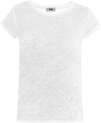 Acne Copy Linen T-Shirt - Lyst