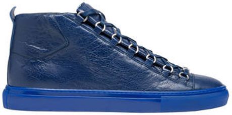 balenciaga arena high blue oil