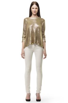 Club Monaco Mariah Gold Foil Sweater - Lyst