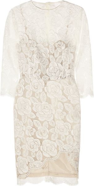 Lover Rosebud Asymmetric Lace Dress - Lyst