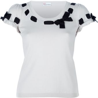 RED Valentino Woven Bow Sweater - Lyst